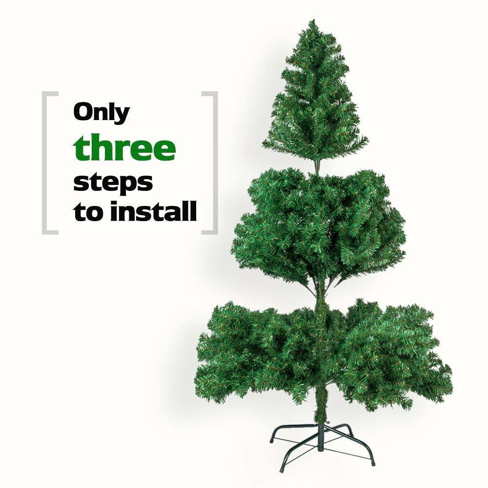 5.5FT Artificial Christmas Tree, Unlit Premium Hinged Spruce Xmas Tree