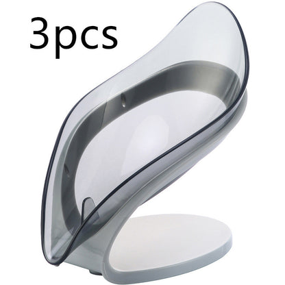 Bathroom Soap Holder Leaf Shape Soap Box Kitchen Dish Storage Box Non-slip Drain Soap Storage Case Container Bathroom Accessorie