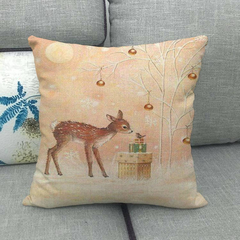 New Year Christmas Series Linen Pillowcase