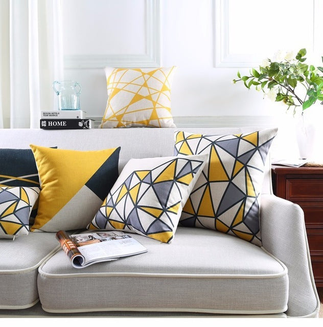 Nordic Geometric Striped Couch Pillow Thick Linen Decorative Cushion