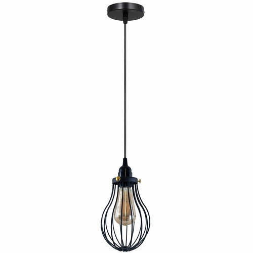 Retro Industrial Black Indoor Hanging Adjustable Pendant Light Big