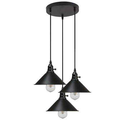 3 Way Vintage Industrial Cluster Pendant Light Metal Retro Loft