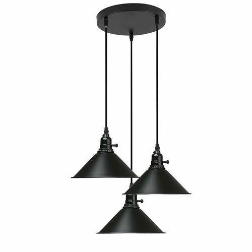 3 Way Vintage Industrial Cluster Pendant Light Metal Retro Loft