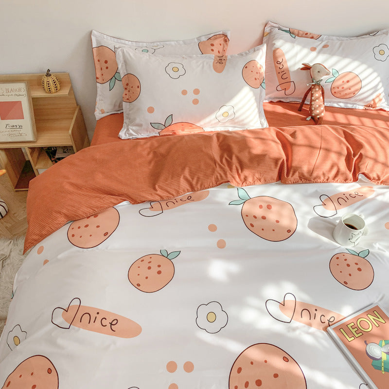 Four Piece Set Of Cute Cartoon Bed Sheets