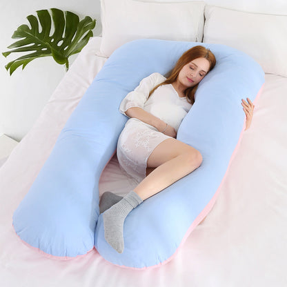 U-shaped Color Matching Belly Support Pregnant Women Pillow Sleeping Pillow Side Lying Back Pillow