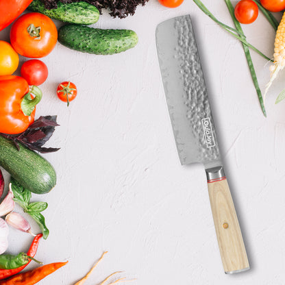 Qulajoy Nakiri Knife 6.9 Inch, Professional Vegetable Knife Japanese Kitchen Knives 67-Layers Damascus Chef Knife, Cooking Knife For Home Outdoor With Ergonomic Wood Handle