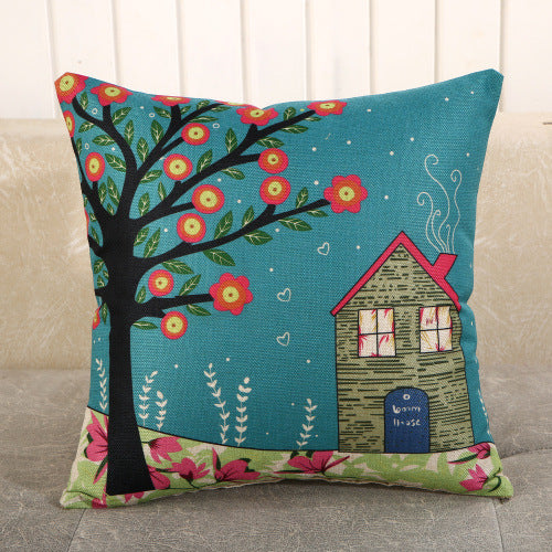 Fabric Decoration Supplies Car Gift Linen Printed Pillows Bedside Cushion Couch Pillow