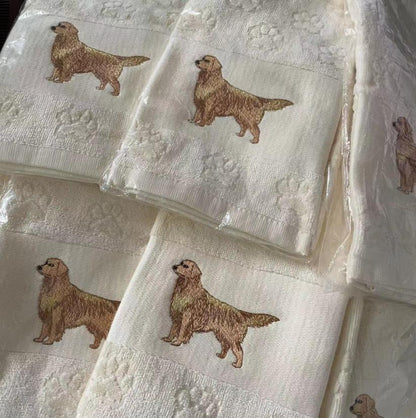 Dog Embroidery Water Absorbing Wash Towel