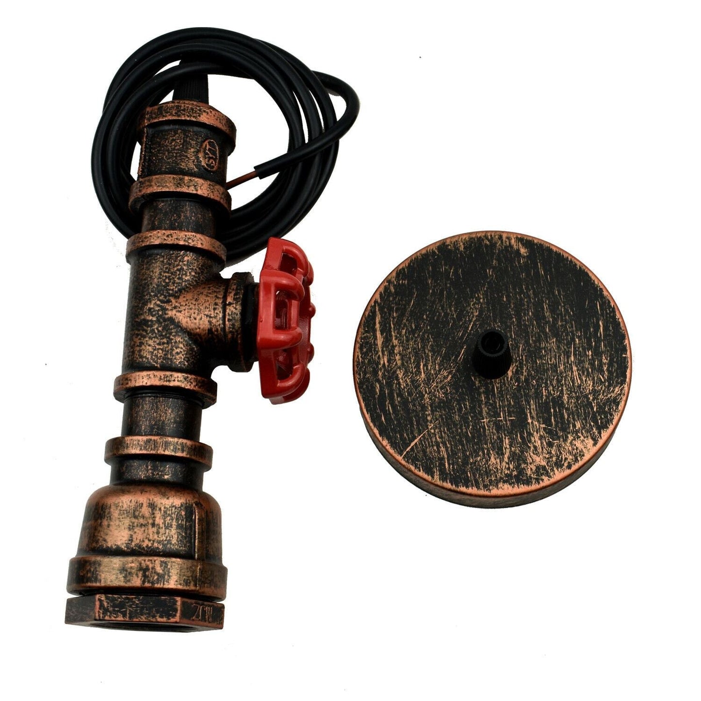 Rustic Red Pendant Light Steampunk Pipe Light Balloon Cage Lamp