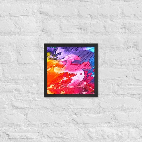 Rainbow Waves Framed poster