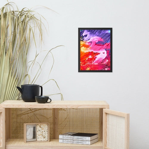 Rainbow Waves Framed poster