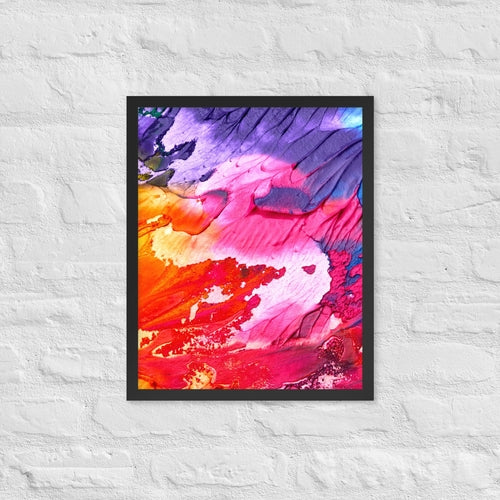 Rainbow Waves Framed poster