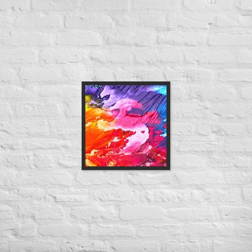 Rainbow Waves Framed poster