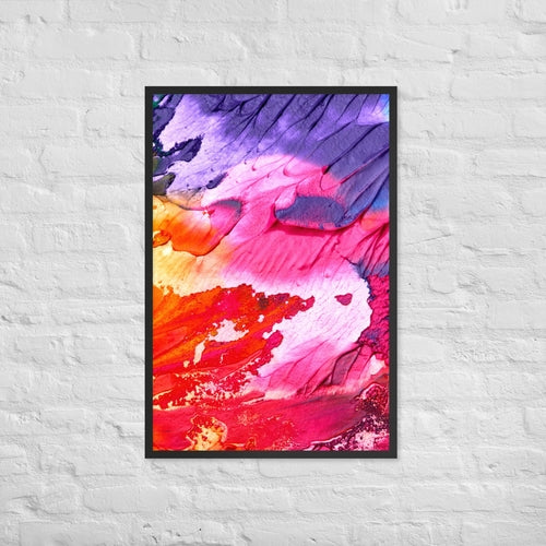 Rainbow Waves Framed poster