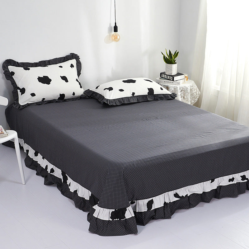 Pure Cotton Edge Rounded Ab Version Bed Sheet Pillowcase