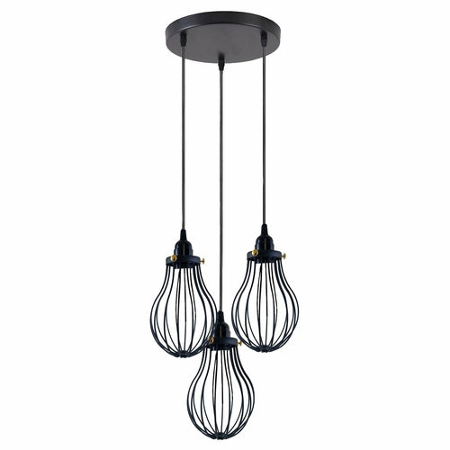 Retro Industrial Black Indoor Hanging Adjustable Pendant Light Big