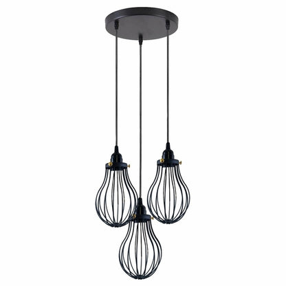 Retro Industrial Black Indoor Hanging Adjustable Pendant Light Big