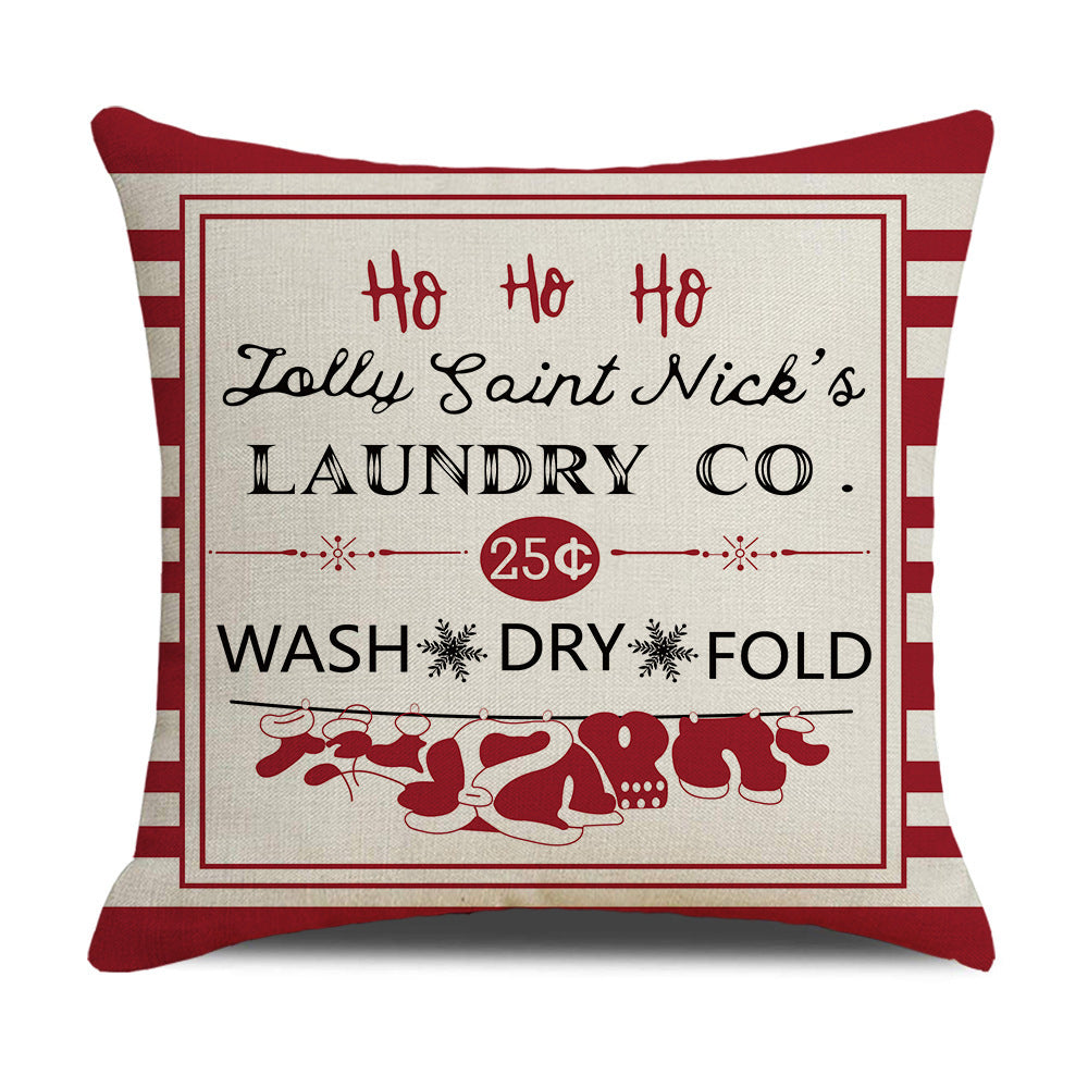 Red Letter Christmas Throw Pillow Cover