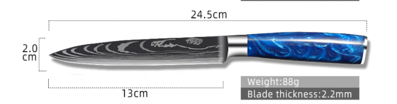 8-inch Chef Knife with Blue Resin Handle