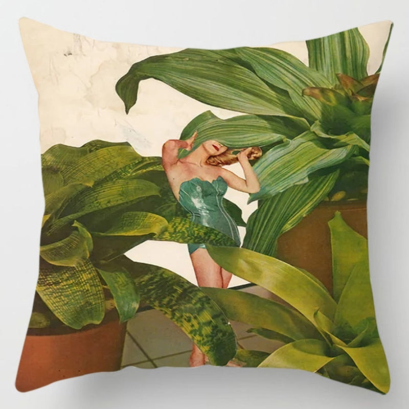 Floral Plant Pattern Cushion Cover Bedroom Decor