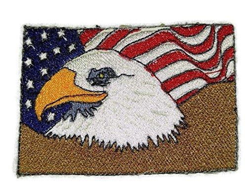 American Flag With Eagle Embroidered Iron on/Sew patch 3.75" X 3"