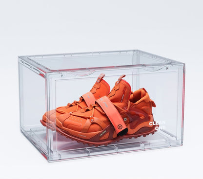 Transparent Basketball Shoe Storage Box Net Dust-proof Side Opening