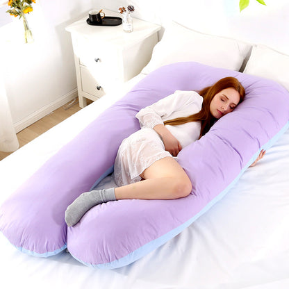 U-shaped Color Matching Belly Support Pregnant Women Pillow Sleeping Pillow Side Lying Back Pillow