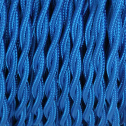 5m Blue 2 Core Twisted Electric Fabric 0.75mm Cable~1762