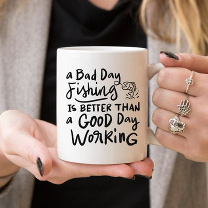 Coffee Mug, A Bad Day Fishing, Funny, Humor,