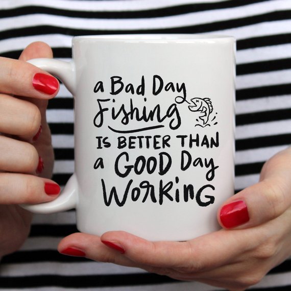 Coffee Mug, A Bad Day Fishing, Funny, Humor,