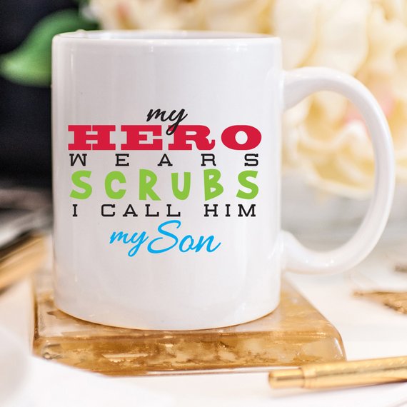 Funny Nurse Mug - My Hero Wears Scrubs, I Call Him