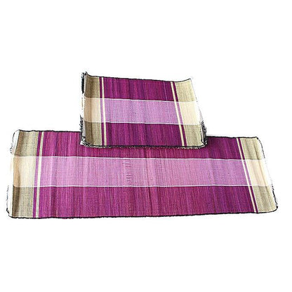 African Raffia Leaves set of Placemats  and Table Runner