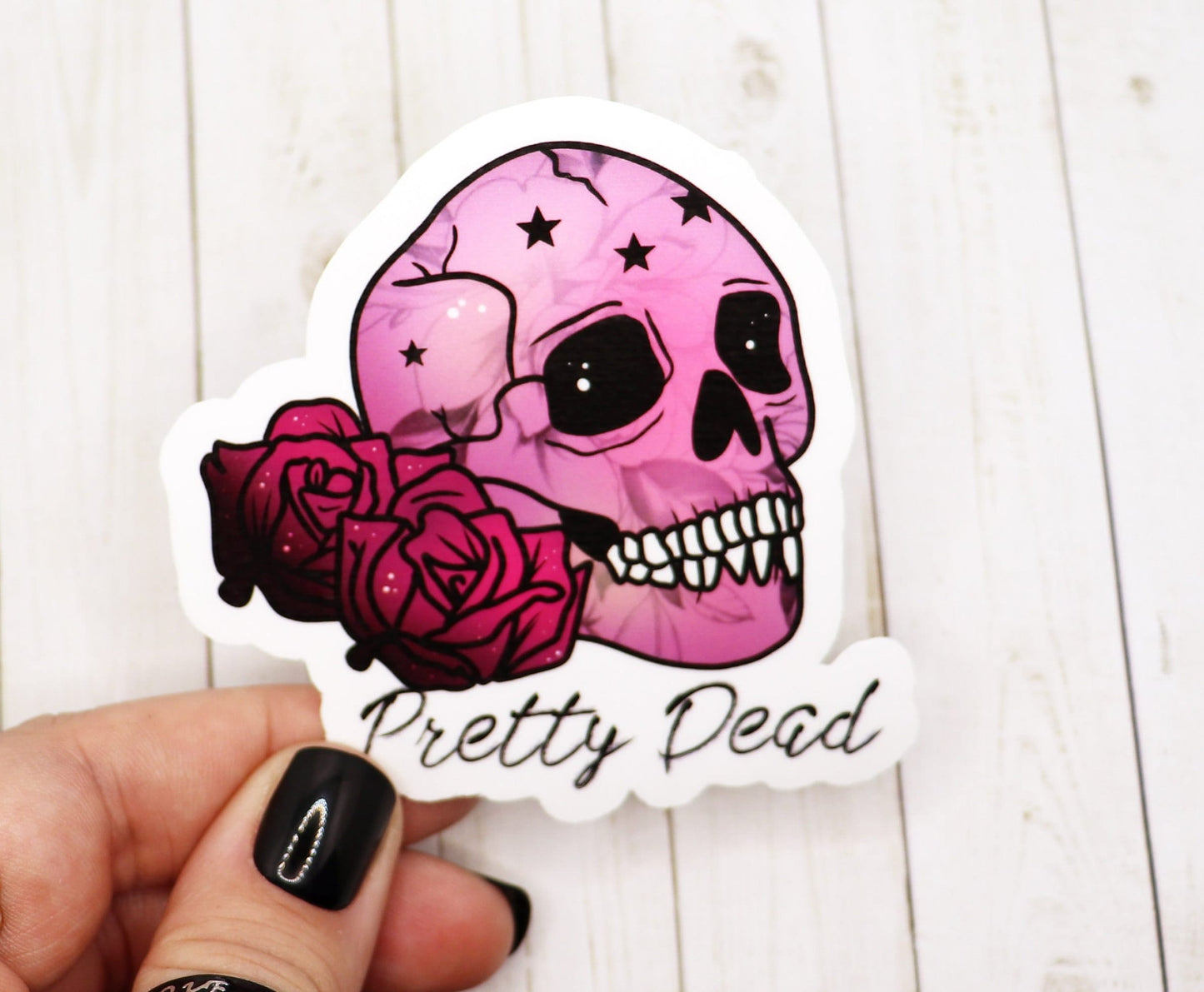 Pretty Dead Skull Vinyl Sticker