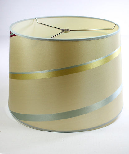 14"W x 10"H Juliette Striped Raw Silk Drum Shade