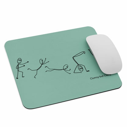 Clumsy But Classy Mouse pad Mouse Mat Fun Desk Accessory in Aqua