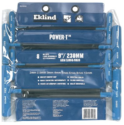 Eklind Tool 269-64808 8 Key Ball Metric Powert Key Set In Pouch 9 Inch