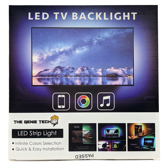 USB POWERED RGB LED LIGHTS FOR TV BACKLIGHT, 60”- 75” W/REMOTE CONTROL