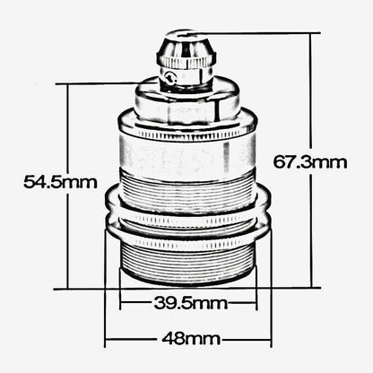 Threaded Holder Copper E26 Base Screw Thread Bulb Socket Lamp Holder 3