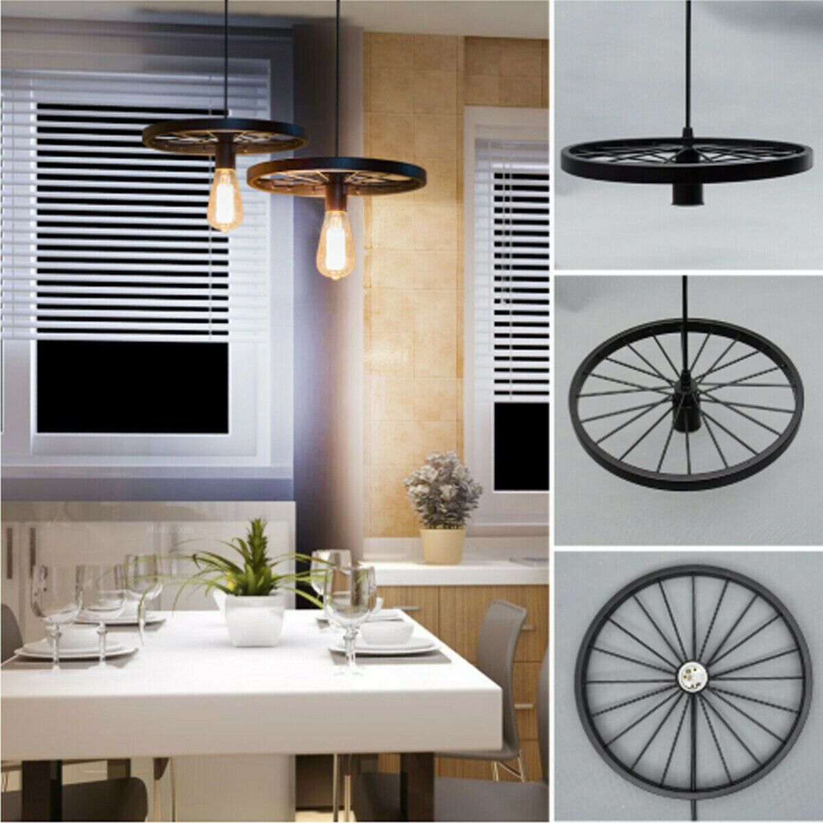 Modern Industrial Retro Pendant Lamp Ceiling Light Wheel Light for