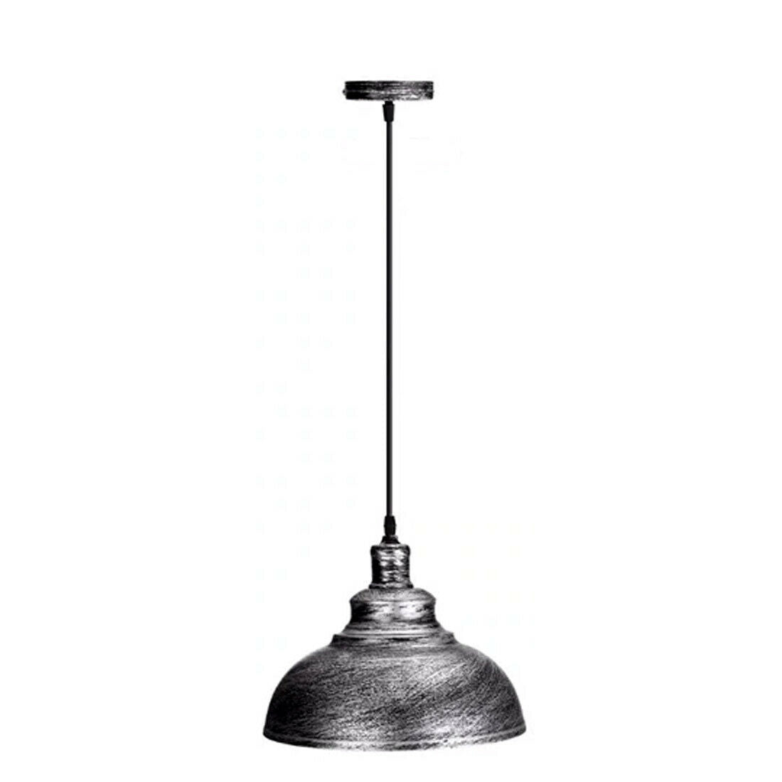 Brushed Silver Ceiling Pendant Retro Lamp Industrial Loft