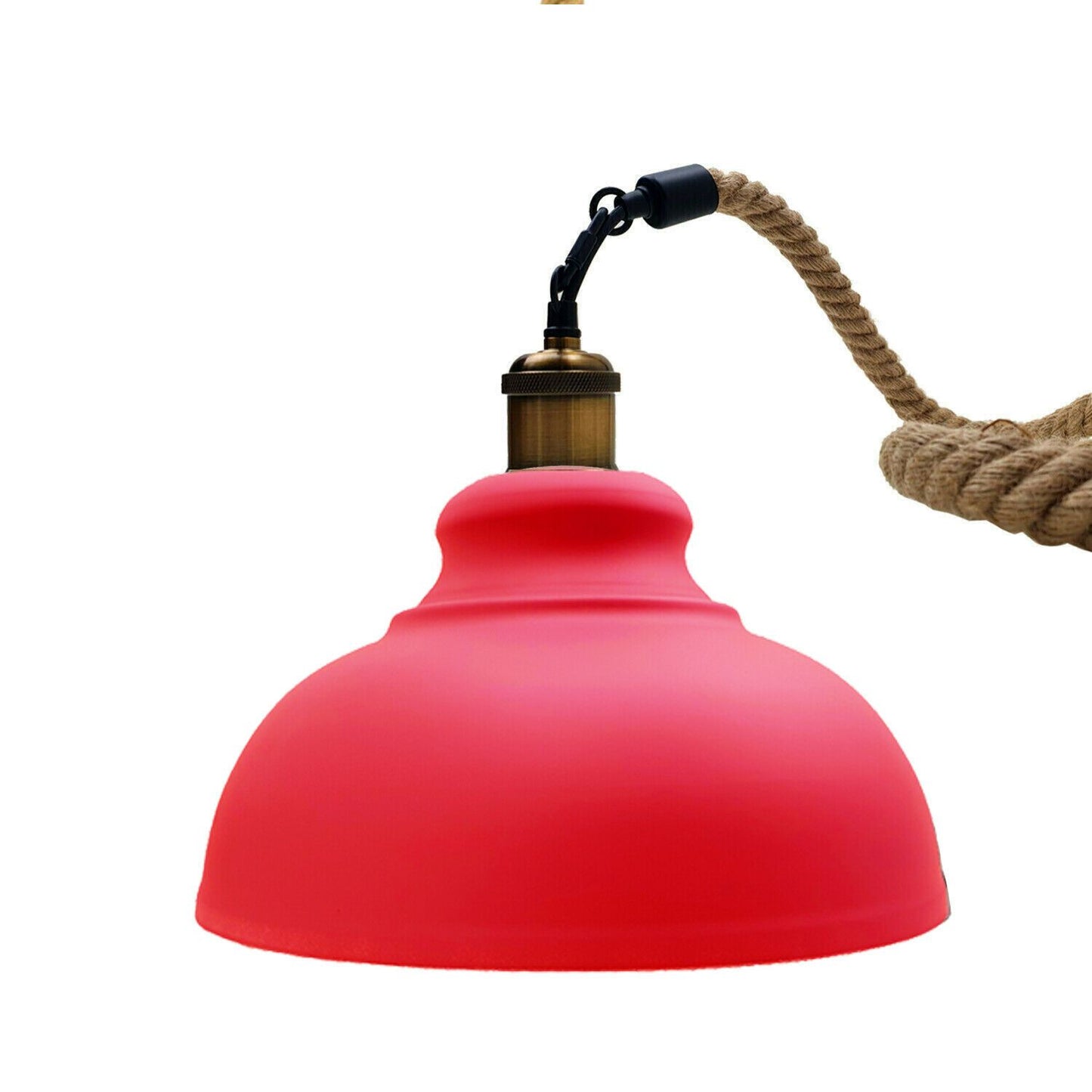 Red Metal Ceiling Industrial Pendant Shade Modern Hemp Hanging Retro