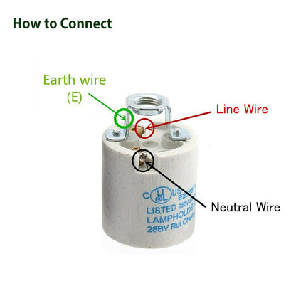 E26 Bulb Socket Ceramics Lamp Holder Lampshades addable ES Screw Bulb