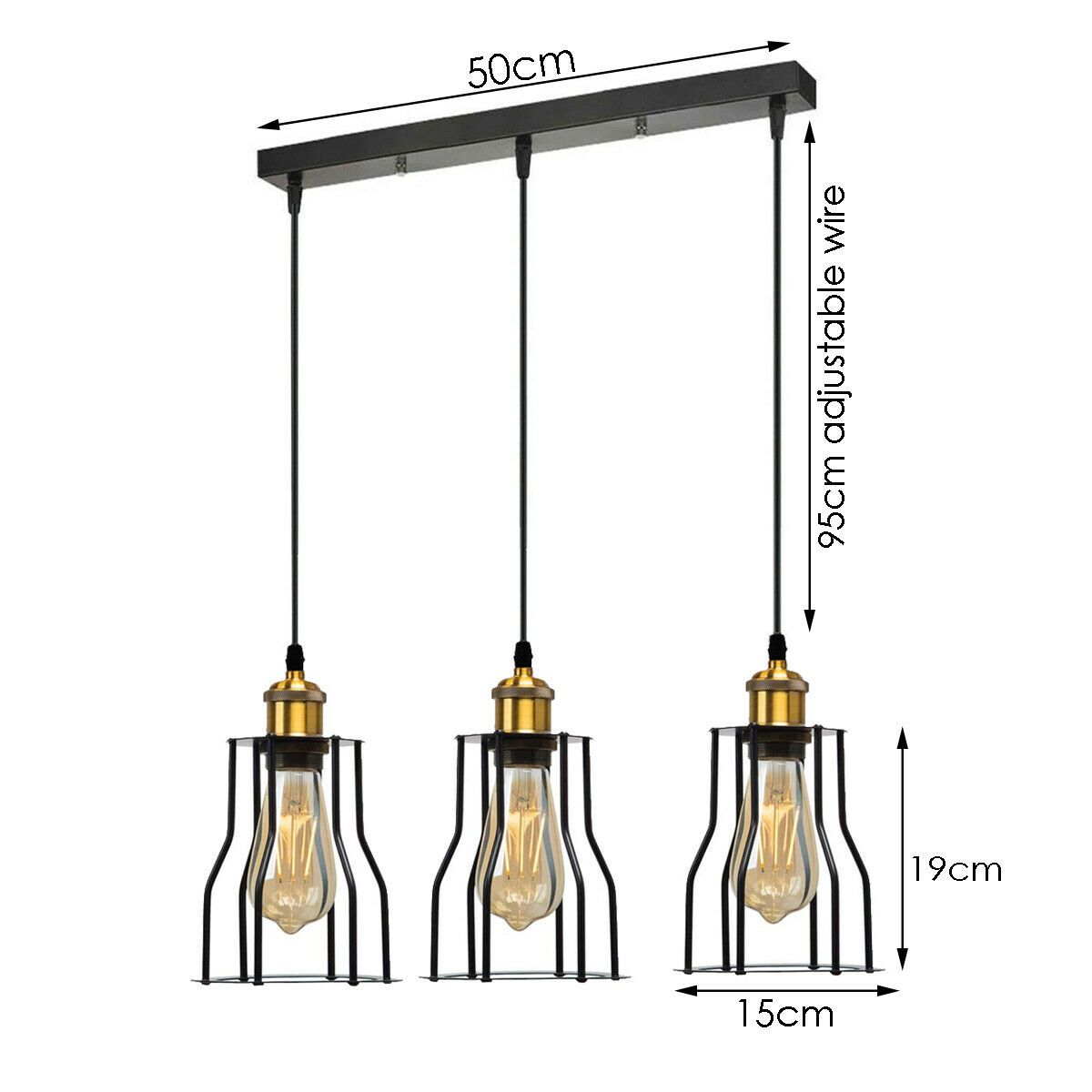 Modern 3-Wire Cage Ceiling Pendant Light~1422