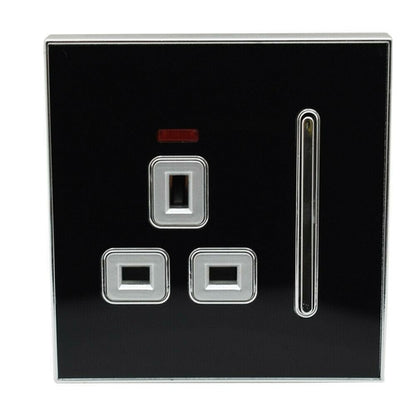 Decorative Black Glossy Main Plug Sockets Full Range Satin Gold