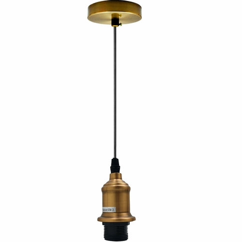 E27 Ceiling Rose Light Fitting Vintage Industrial Pendant Lamp Bulb