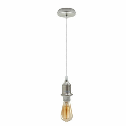 E27 Ceiling Rose Light Fitting Vintage Industrial Pendant Lamp Bulb