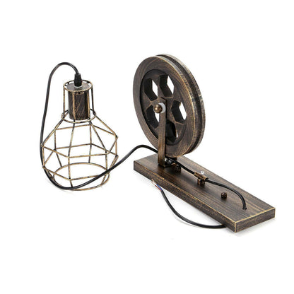 Wall Lamp Retro Wheel Light Rustic Vintage Pipe Industrial Steampunk