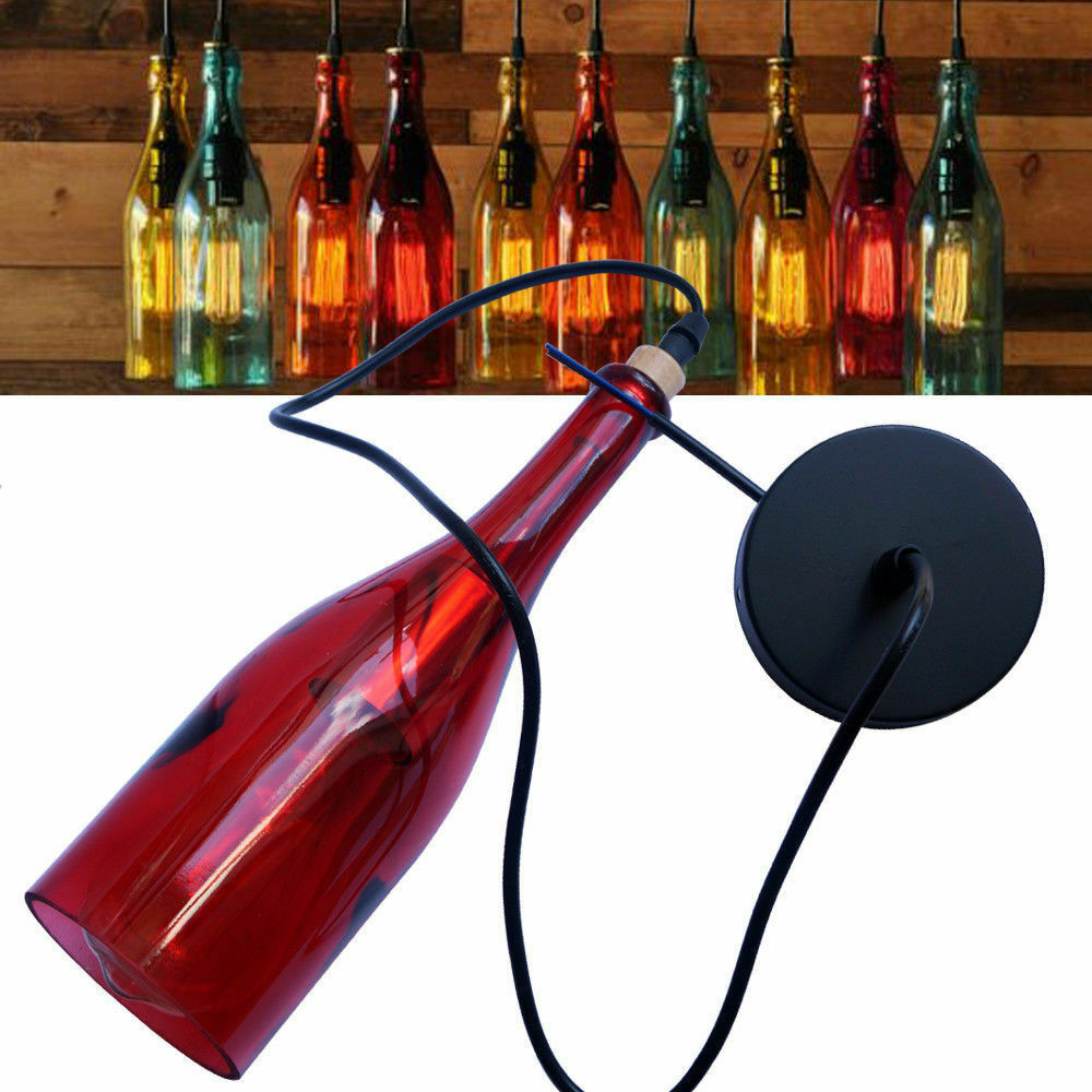 Vintage Retro Wine bottle Ceiling Pendant Light Lamp Shade Chandelier