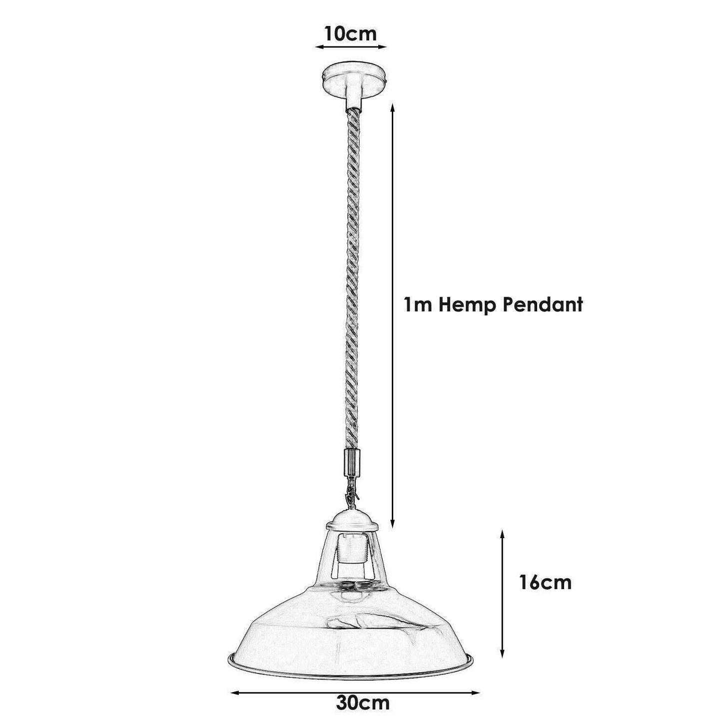 E27 Industrial Hemp Rope Cable Barn Slotted Pendant Light~3889