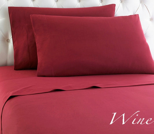 Shavel MFNSSFLWNE Micro Flannel Wine Full Sheet Set